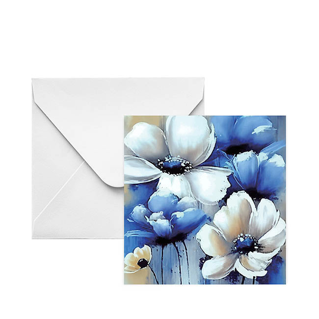 Nouvelle Gift Card & Envelope White Anemone Pk25 (10x10cmH)