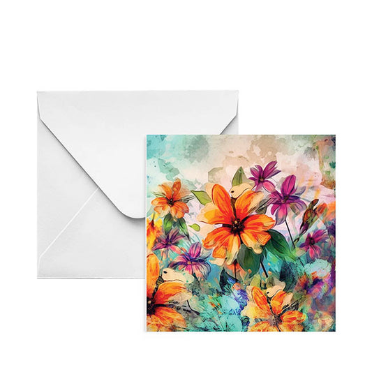 Nouvelle Gift Card & Envelope Golden Cosmos Pk25 (10x10cmH)
