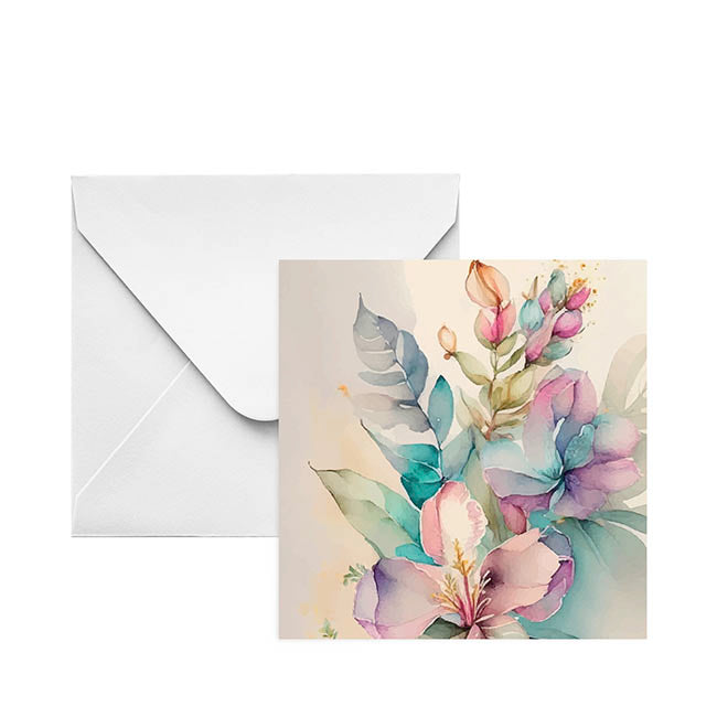 Nouvelle Gift Card & Envelope Pastel Hibiscus Pk25(10x10cmH)