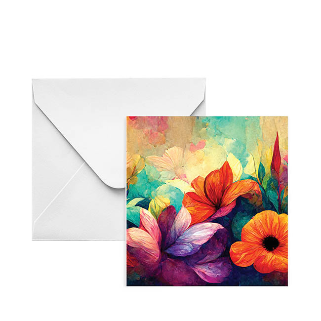 Nouvelle Gift Card & Envelope Vibrant Poppies Pk25(10x10cmH)