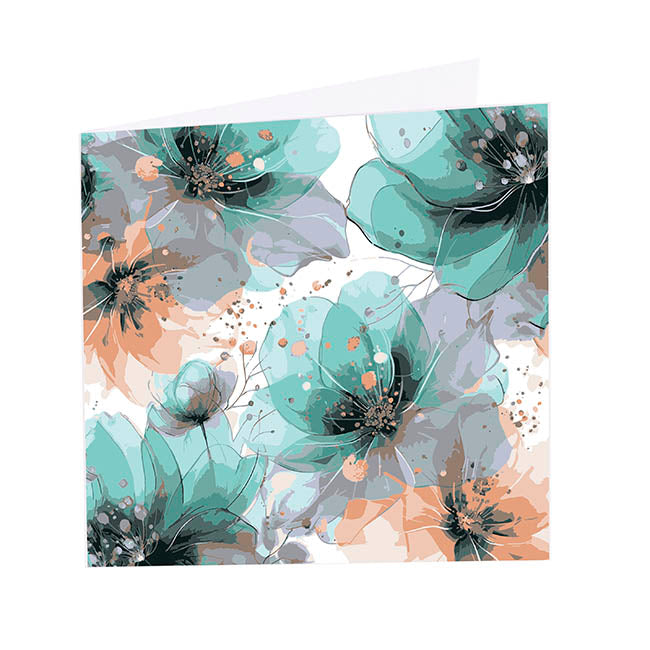 Nouvelle Gift Card & Envelope Teal Magnolias Pk25 (10x10cmH)