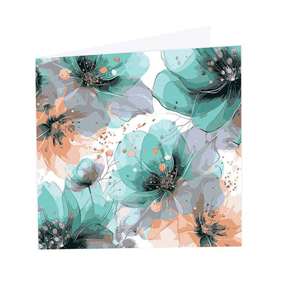 Nouvelle Gift Card & Envelope Teal Magnolias Pk25 (10x10cmH)