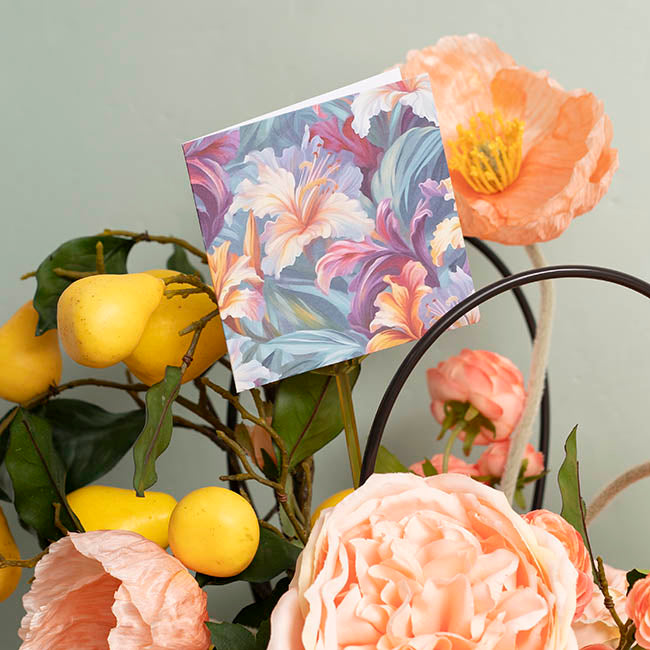 Nouvelle Gift Card & Envelope Colour Lilies Pk25 (10x10cmH)
