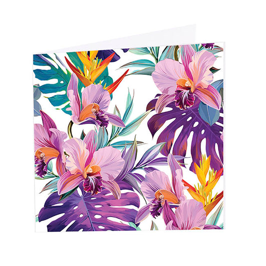 Nouvelle Gift Card & Envelope Tropical Plants Pk25(10x10cmH)