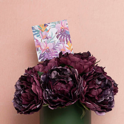 Nouvelle Gift Card & Envelope Tropical Plants Pk25(10x10cmH)