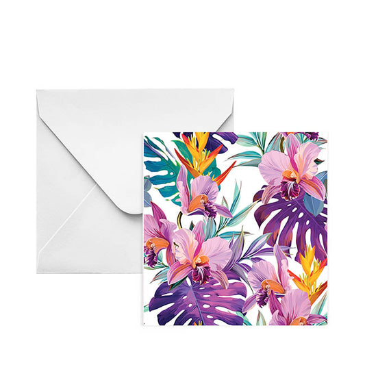Nouvelle Gift Card & Envelope Tropical Plants Pk25(10x10cmH)