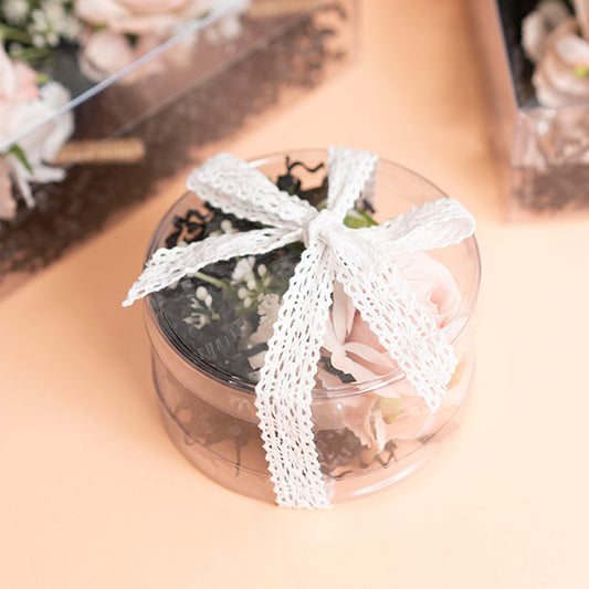 Cello Acetate PVC Corsage Box (10cmDx5cmH) Round Clear