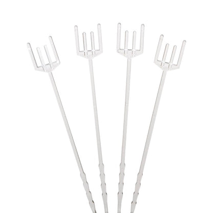 Card Forks Premium Four Prong 25cm (10") Clear Pack 100