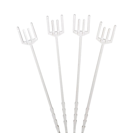 Card Forks Premium Four Prong 25cm (10") Clear Pack 100