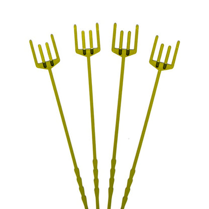 Card Forks Premium Four Prong 25cm(10") Olive Green Pack 100