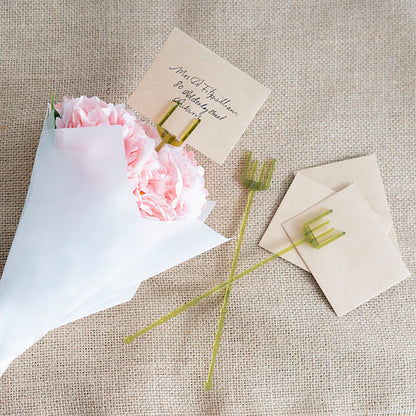 Card Forks Premium Four Prong 25cm(10") Olive Green Pack 100