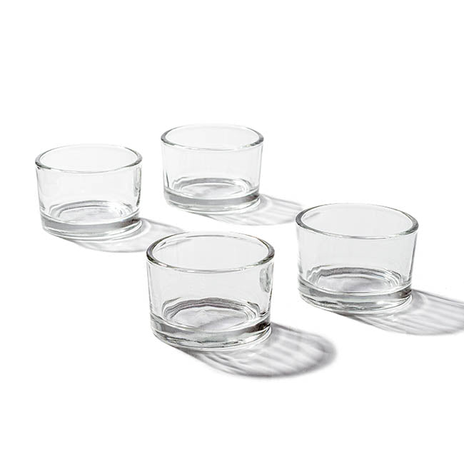 Glass Tealight Candle Holder Classic Clear (5Dx3cmH)