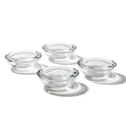 Glass Tealight Candle Holder Low Flat Clear (7.5x2.5cmH)