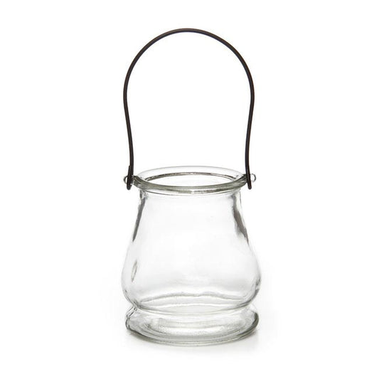 Glass Hanging Candle Holder Mini Hurricane Clear (8x9.5cmH)