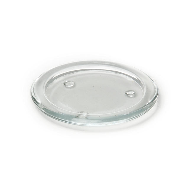 Round Glass Candle Plate Clear (11x1.5cmH)