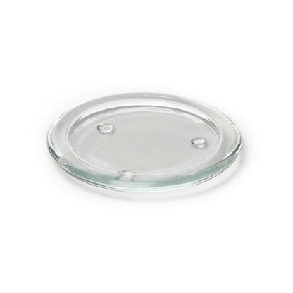 Round Glass Candle Plate Clear (11x1.5cmH)