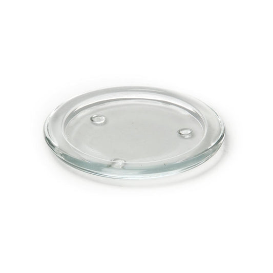 Round Glass Candle Plate Clear (11x1.5cmH)