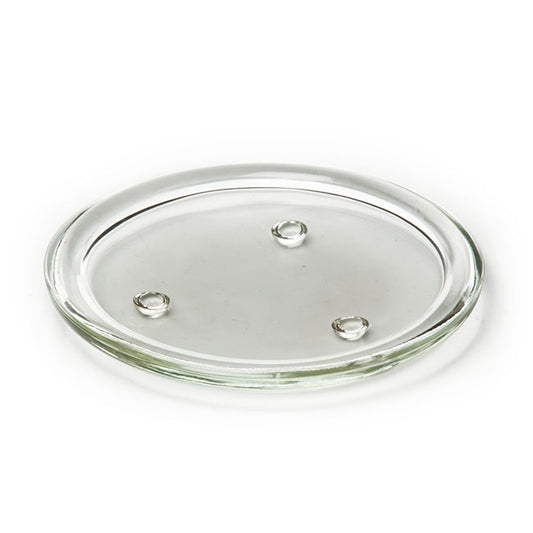 Round Glass Candle Plate Clear (14x1.5cmH)