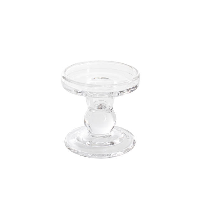 Glass Candle Holder Clear (8.5x8.8cmH)