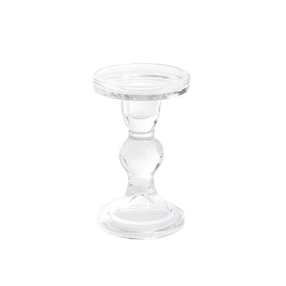 Glass Candle Holder Clear (8.5x13.6cmH)