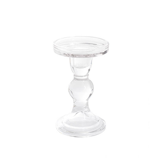 Glass Candle Holder Clear (8.5x13.6cmH)