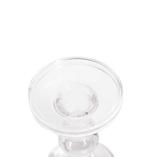 Glass Candle Holder Clear (8.5x13.6cmH)
