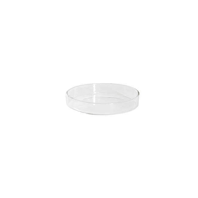 Round Glass Candle Plate Clear (7.5cmx1.5cmH)