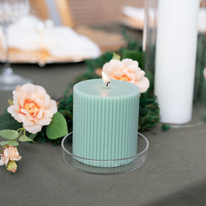 Round Glass Candle Plate Clear (9.5cmx1.75cmH)