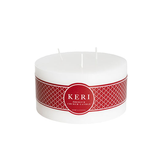 Pillar Candle 3 Wick 80Hr White (15x7.5cmH)