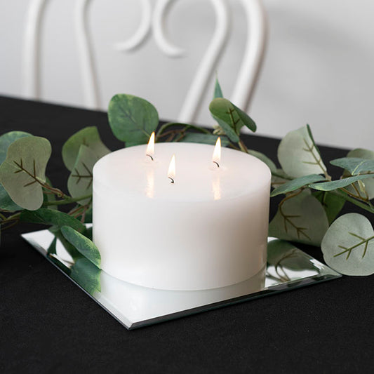 Pillar Candle 3 Wick 80Hr White (15x7.5cmH)