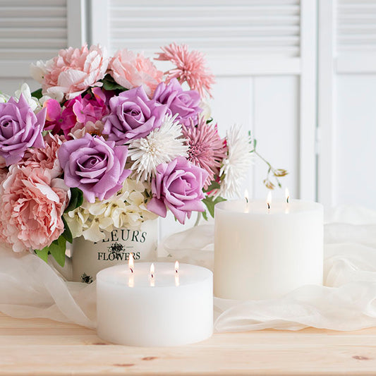 Pillar Candle 3 Wick 95Hr White (15x14.5cmH)