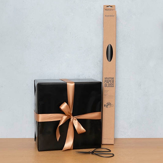 Gift Wrapping Paper Handi Roll Gloss Black (70cmx25m)