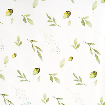 Wrapping Paper Roll Leaf Sprays Print Gloss White (70cmx25m)