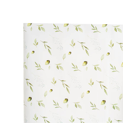 Wrapping Paper Roll Leaf Sprays Print Gloss White (70cmx25m)
