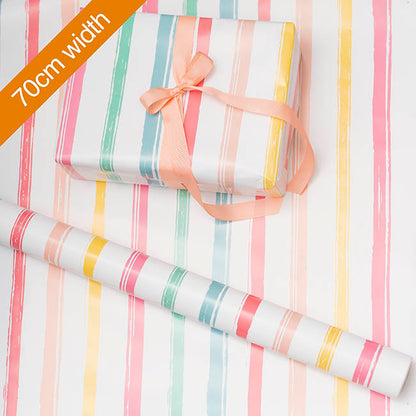 Wrapping Paper Roll Fun Painted Stripes Gloss (70cmx25m)