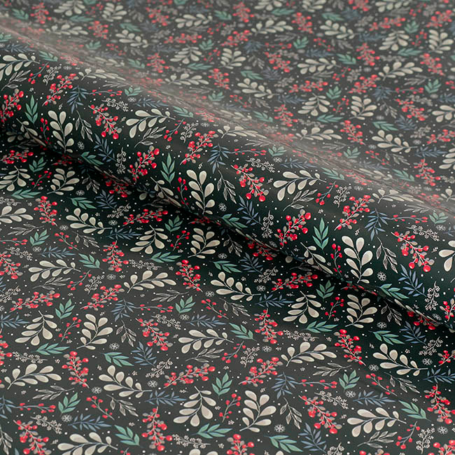 Wrapping Paper Roll Festive Botanica Gloss Green (70cmx25m)