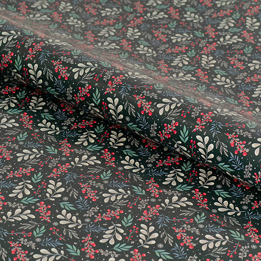 Wrapping Paper Roll Festive Botanica Gloss Green (70cmx25m)