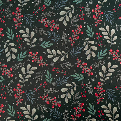 Wrapping Paper Roll Festive Botanica Gloss Green (70cmx25m)