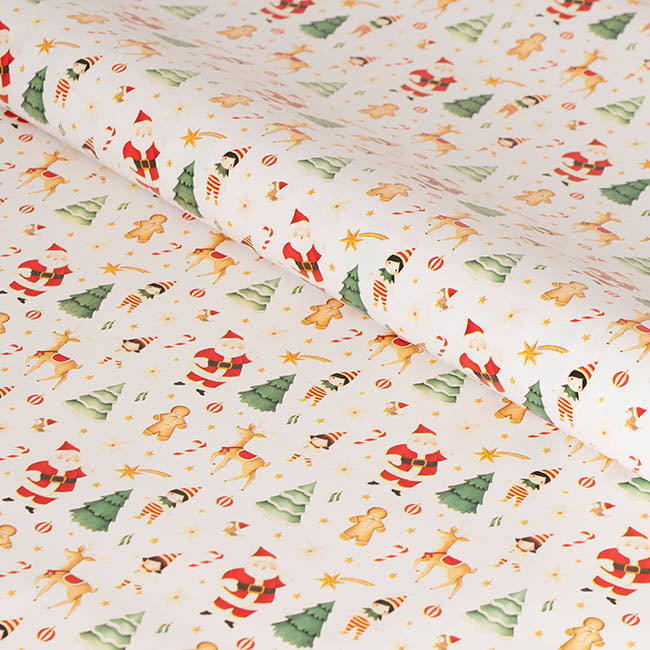 Wrapping Paper Roll Merry Mischief Gloss White (70cmx25m)