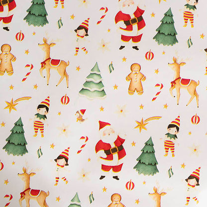 Wrapping Paper Roll Merry Mischief Gloss White (70cmx25m)