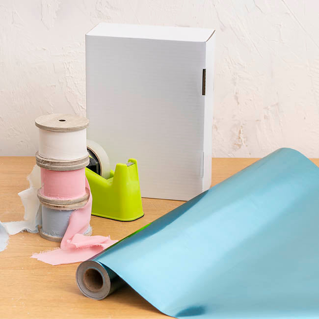 Wrapping Paper Metallic Shimmer Effect Blue (70cmx30m)