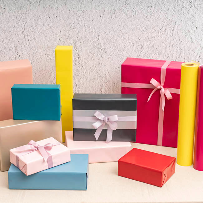 Wrapping Paper Counter Roll Solid Gloss Baby Pink (50cmx50m)