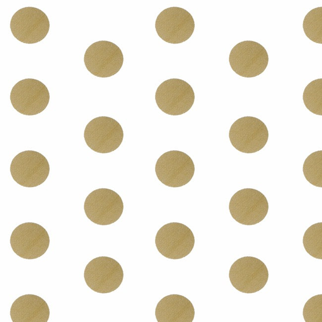 Wrapping Paper Roll Bold Dot Gloss Gold on White (50cmx50m)
