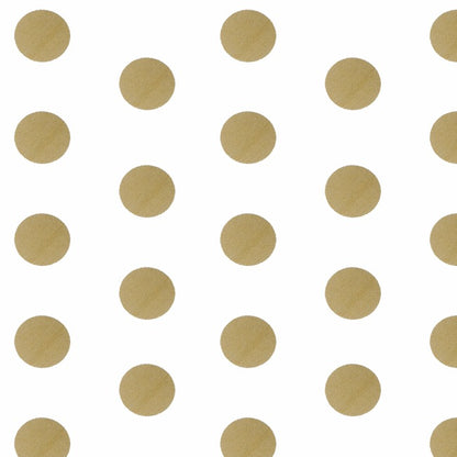 Wrapping Paper Roll Bold Dot Gloss Gold on White (50cmx50m)
