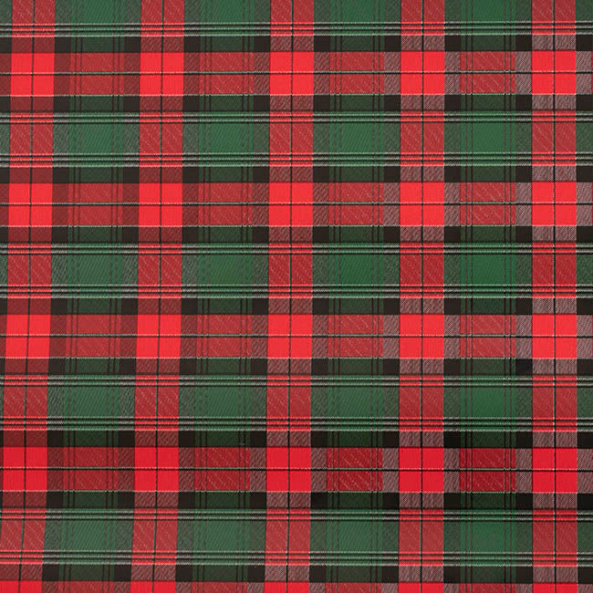 Wrapping Paper Roll Tartan Check Gloss Green Red (50cmx50m)