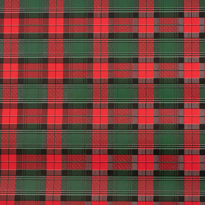 Wrapping Paper Roll Tartan Check Gloss Green Red (50cmx50m)
