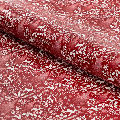 Wrapping Paper Roll Christmas Scape Gloss Red (50cmx50m)