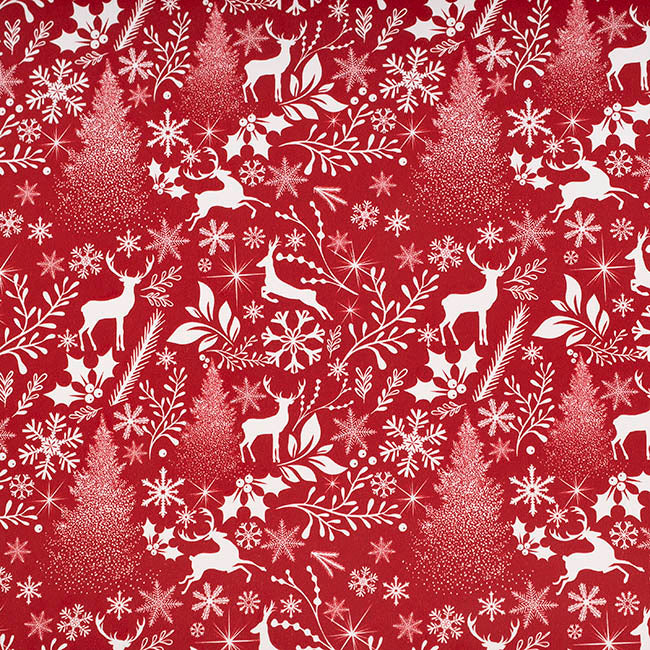 Wrapping Paper Roll Christmas Scape Gloss Red (50cmx50m)