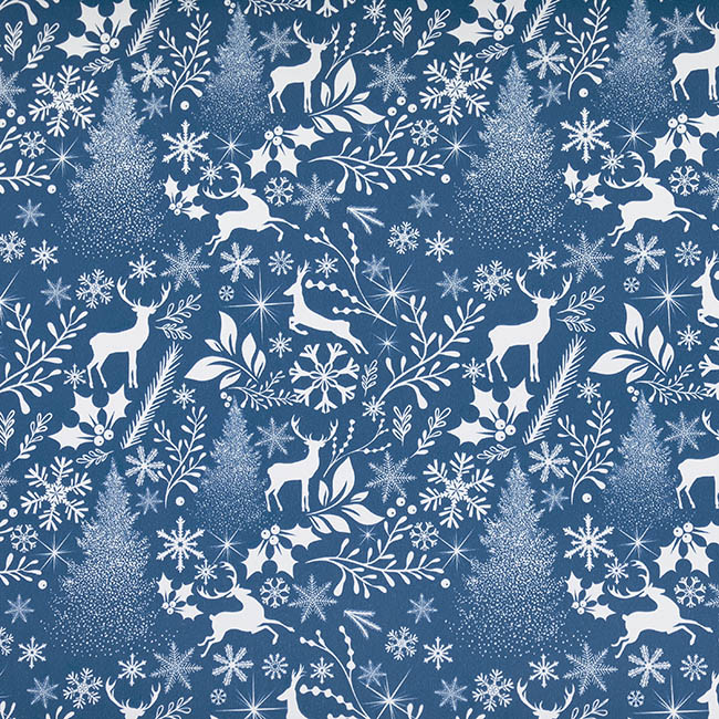 Wrapping Paper Roll Christmas Scape Gloss Teal (50cmx50m)