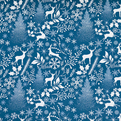 Wrapping Paper Roll Christmas Scape Gloss Teal (50cmx50m)